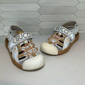 Gucci Men’s Leather And Mesh Fabric Tinsel Sport Sandals Gucci Size 9